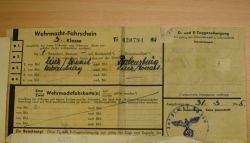 Dokument Wehrmacht Fahrschein